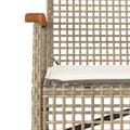 Miniatyrbillede 8 af 10: vidaXL havebænk med hynde polyrattan og akacietræ beige