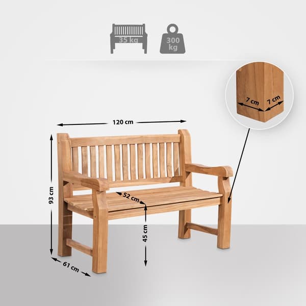 CLP Teak-penkki 120 cm ja kansi