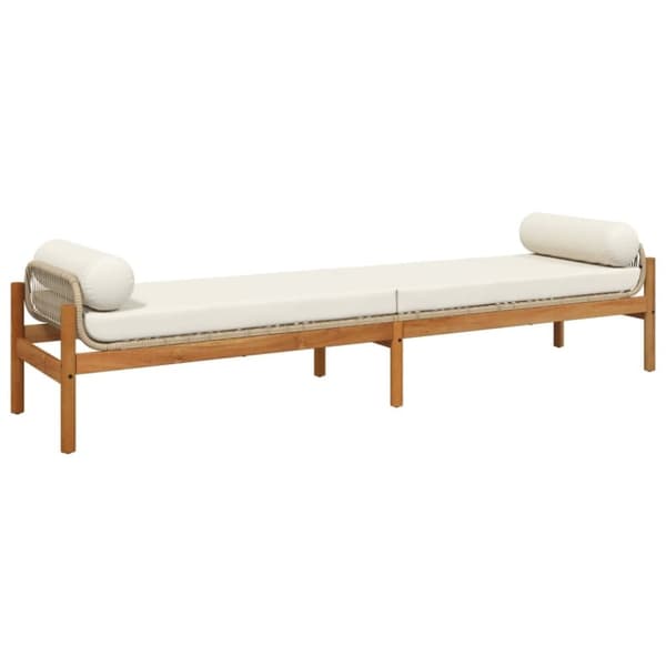 vidaXL Hagebenk med pute beige polyrotting akasie