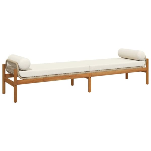 vidaXL Hagebenk med pute beige polyrotting akasie