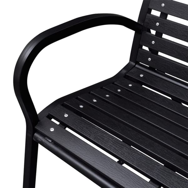 vidaXL havebænk 116 cm stål og WPC sort