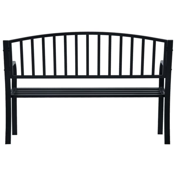 vidaXL Trädgårdsbänk svart 120 cm stål