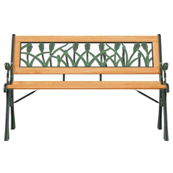 vidaXL Hagebenk 116 cm heltre gran og stål