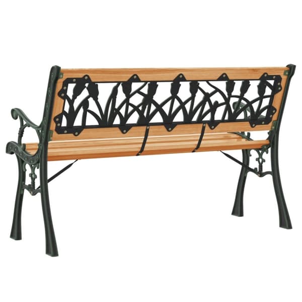 vidaXL Hagebenk 116 cm heltre gran og stål