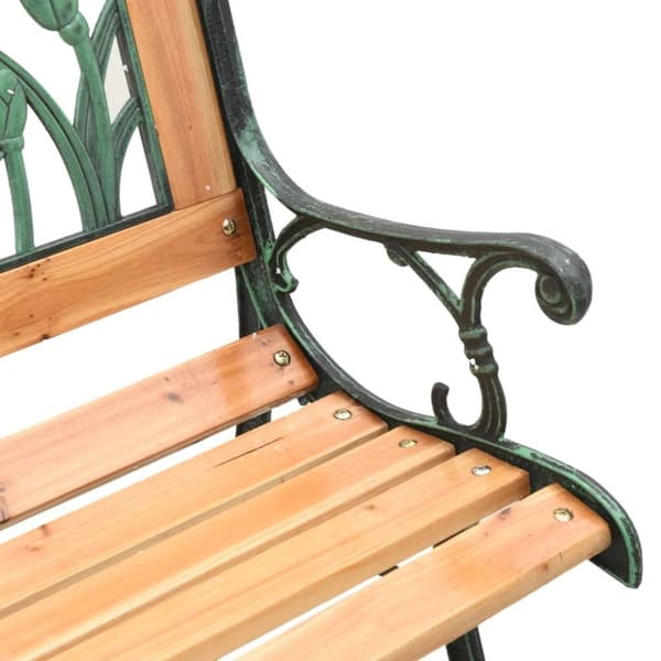 vidaXL Hagebenk 116 cm heltre gran og stål