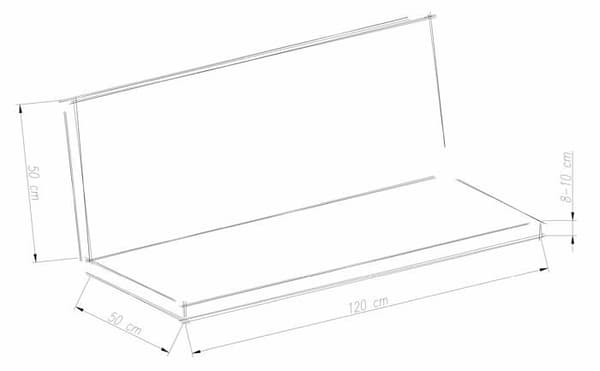 Ambientehome-bänk - 91012 - Set med 1 bänkkuddar - 120 x 98 x 8 cm - Röd
