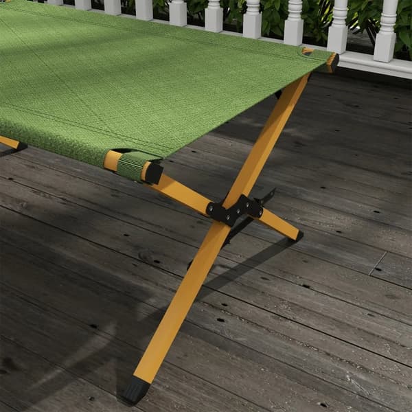 Rootz Sun Lounger Beach - Trädgårdssäng - Fällbar väderbeständig - Väderbeständig - Stabil - Aluminium-oxford-tyg - Mörkgrön - 196L x 64W x 45H cm