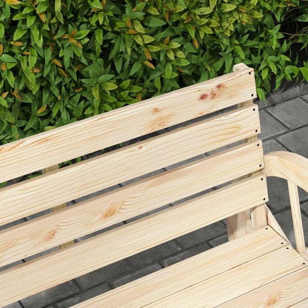 Rootz Havebænk - Vognhjuldesign - 2 personer - Naturtræ - Mørkebrun - Grantræ - Naturlig - L105,5 x B56 x H79 cm