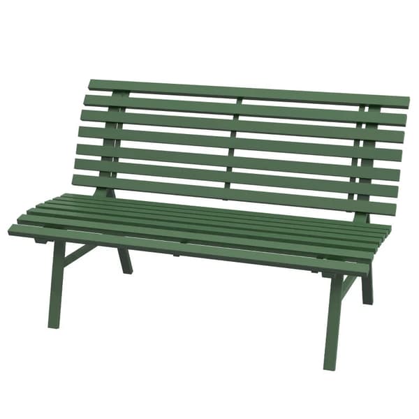 Rootz puutarhapenkki - Puiston penkki - Sälerakenne - Säänkestävä - Alumiini - Vihreä - 123L x 67L x 79K cm