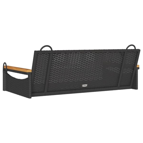 vidaXL gyngebænk 109x62x40 cm polyrattan sort