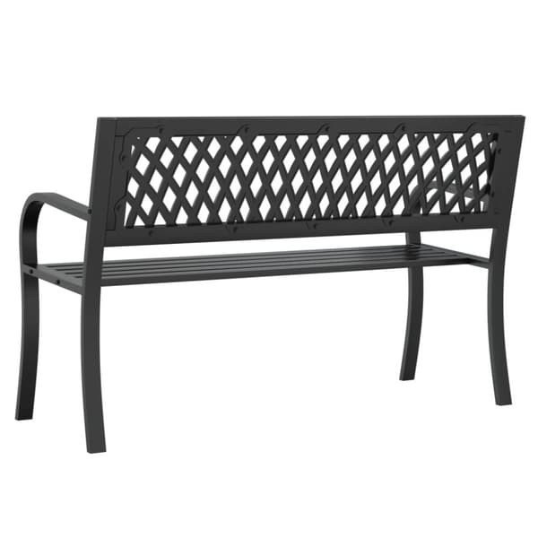 vidaXL Puutarhapenkki musta 120 cm teräs