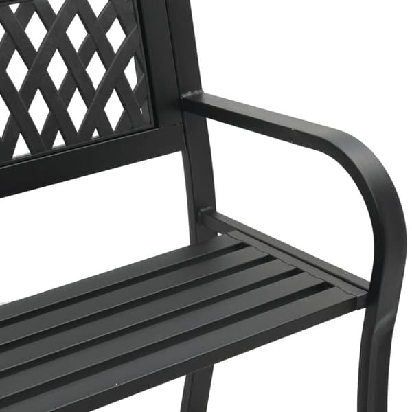 vidaXL Puutarhapenkki musta 120 cm teräs