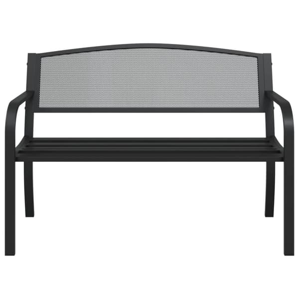 vidaXL Puutarhapenkki 119 cm musta teräs