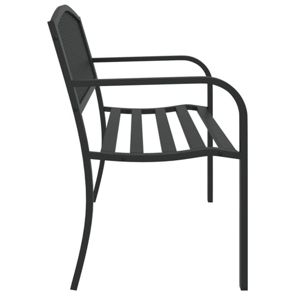 vidaXL Puutarhapenkki 119 cm musta teräs