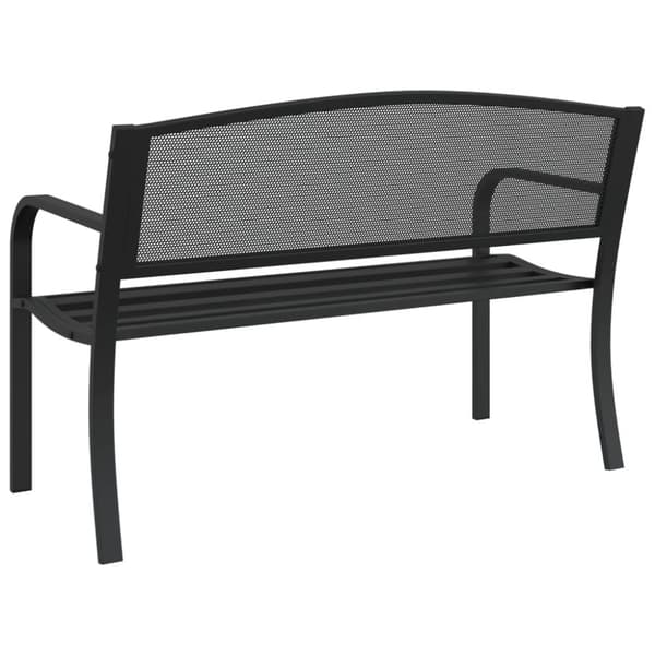 vidaXL Puutarhapenkki 119 cm musta teräs