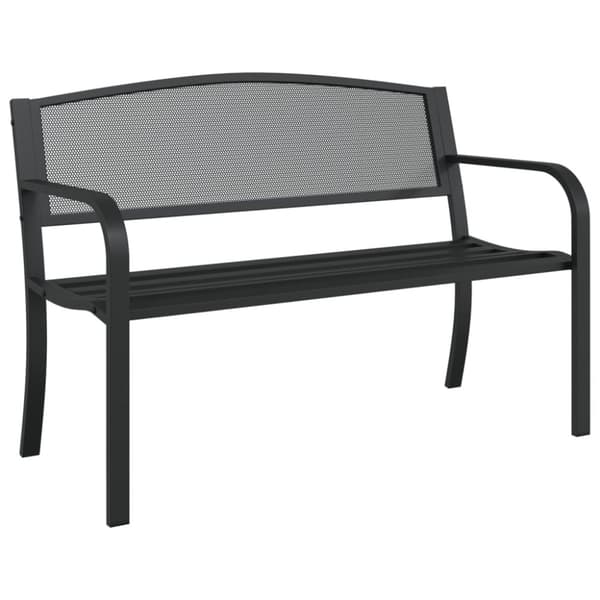 vidaXL Puutarhapenkki 119 cm musta teräs