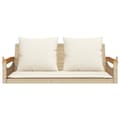 Miniatyrbillede 3 af 9: vidaXL havebænk med hynder 109x62x40 cm polyrattan beige