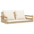 Miniatyrbillede 1 af 9: vidaXL havebænk med hynder 109x62x40 cm polyrattan beige