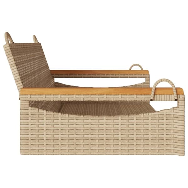 vidaXL gyngebænk 109x62x40 cm polyrattan beige