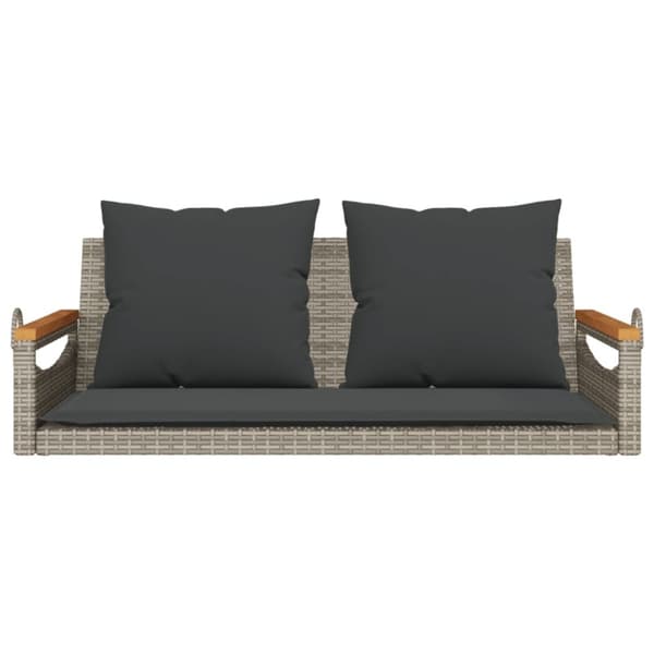 vidaXL gyngebænk med hynder 109x62x40 cm polyrattan grå