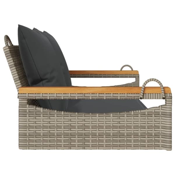vidaXL gyngebænk med hynder 109x62x40 cm polyrattan grå