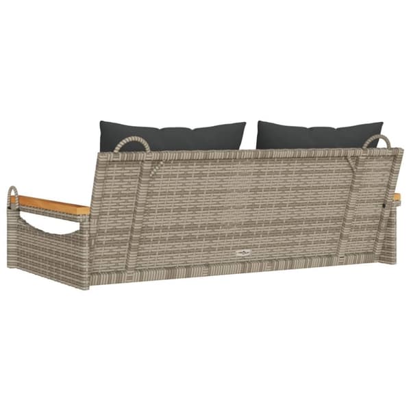 vidaXL gyngebænk med hynder 109x62x40 cm polyrattan grå
