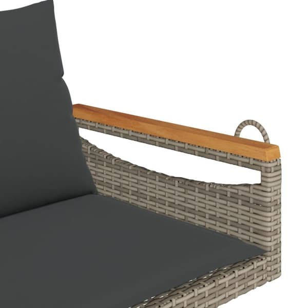 vidaXL gyngebænk med hynder 109x62x40 cm polyrattan grå