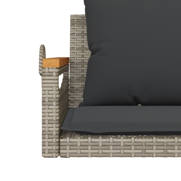 vidaXL gyngebænk med hynder 109x62x40 cm polyrattan grå