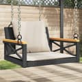 Miniatyrbillede 1 af 9: vidaXL gyngebænk med hynder 63x62x40 cm polyrattan sort
