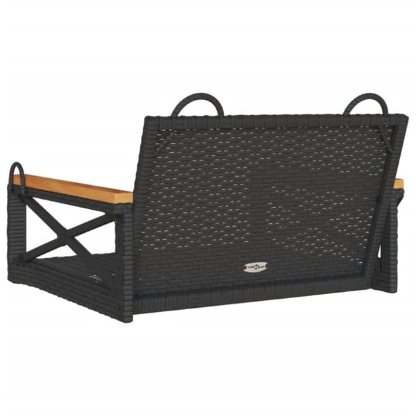 vidaXL Gungbänk svart 63x62x40 cm konstrotting