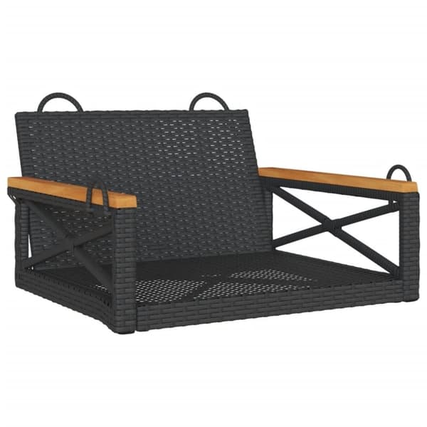 vidaXL Gungbänk svart 63x62x40 cm konstrotting