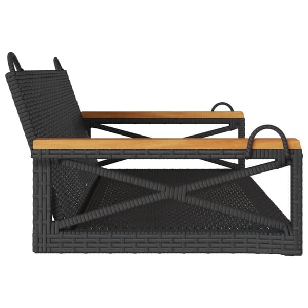 vidaXL gyngebænk 109x62x40 cm polyrattan sort
