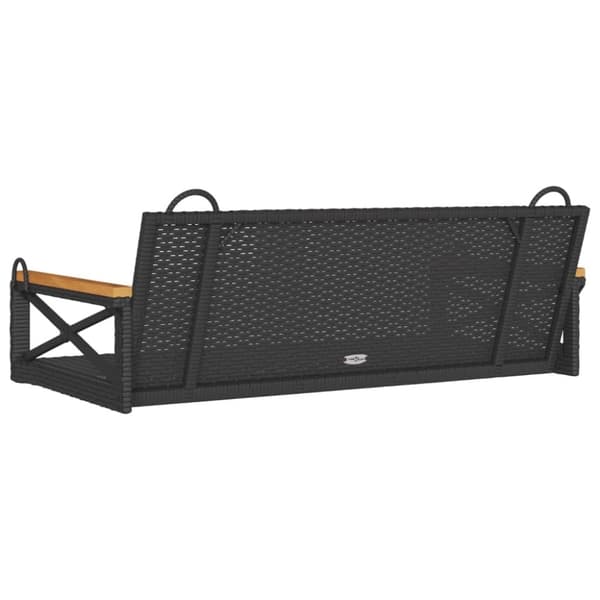 vidaXL gyngebænk 109x62x40 cm polyrattan sort