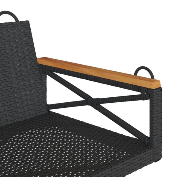 vidaXL gyngebænk 109x62x40 cm polyrattan sort