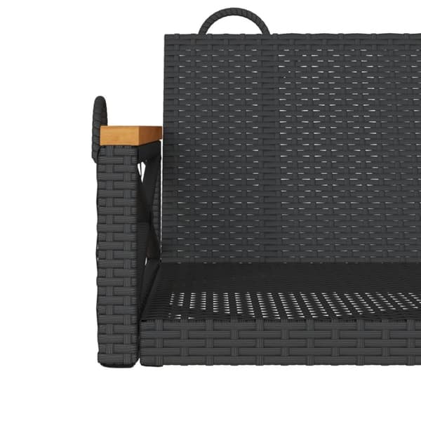 vidaXL gyngebænk 109x62x40 cm polyrattan sort