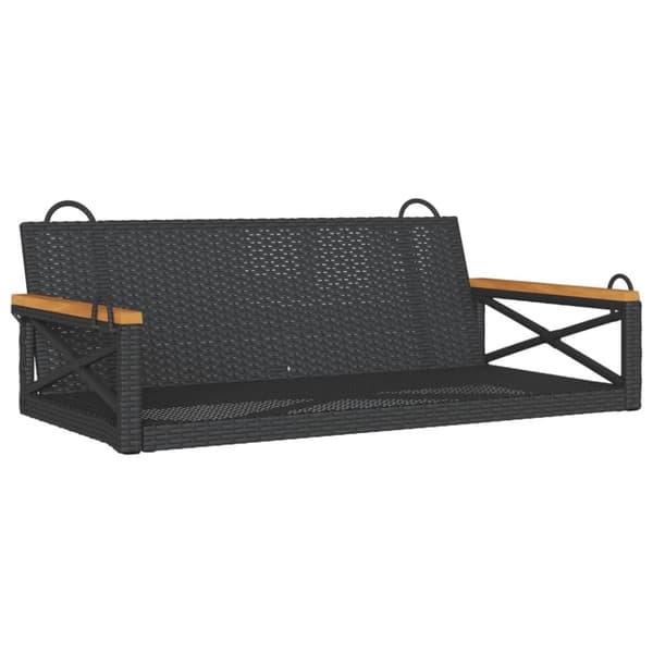 vidaXL gyngebænk 109x62x40 cm polyrattan sort