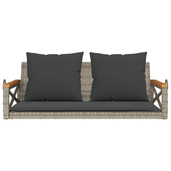 vidaXL gyngebænk med hynder 109x62x40 cm polyrattan grå