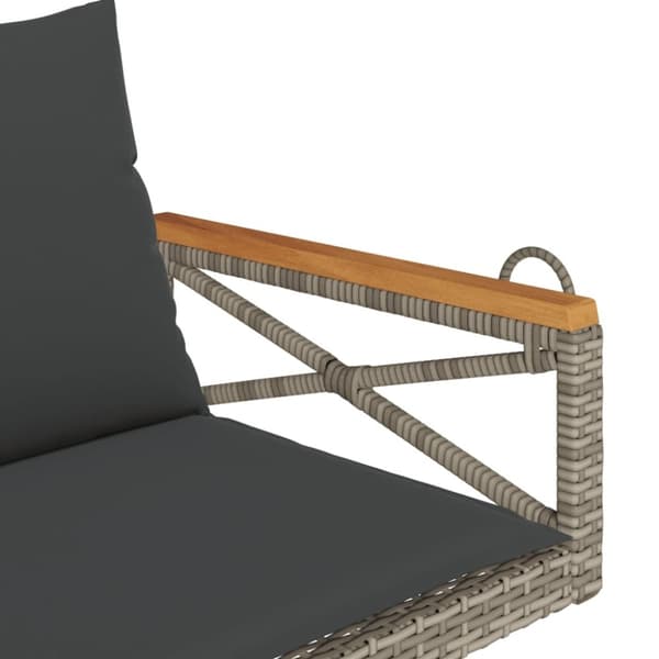 vidaXL gyngebænk med hynder 109x62x40 cm polyrattan grå