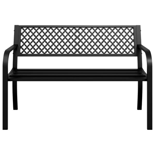 vidaXL Trädgårdsbänk 119 cm svart stål