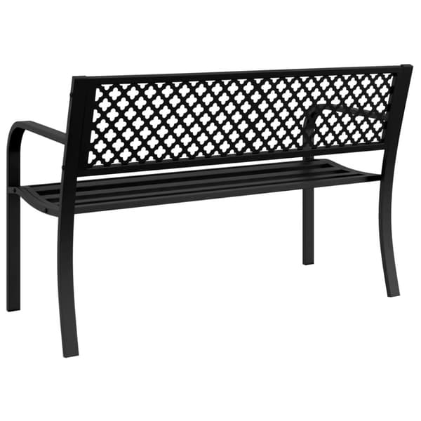 vidaXL Trädgårdsbänk 119 cm svart stål
