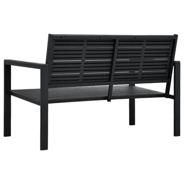 vidaXL Trädgårdsbänk 120 cm HDPE svart träutseende -  Trädgårdsbänkar