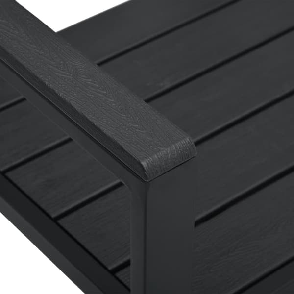 vidaXL Trädgårdsbänk 120 cm HDPE svart träutseende -  Trädgårdsbänkar
