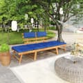 Miniatyrbillede 1 af 10: vidaXL havebænk med hynder 2-i-1 190 cm massivt akacietræ -  Havebænke