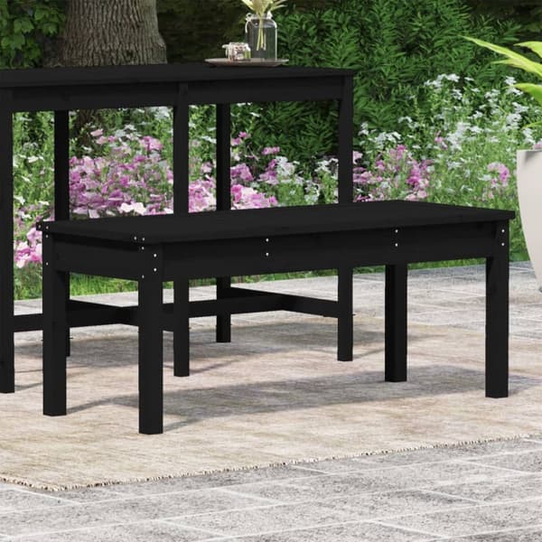 vidaXL Puutarhapenkki musta 109x44x45 cm täysi mänty -  Puutarhapenkit
