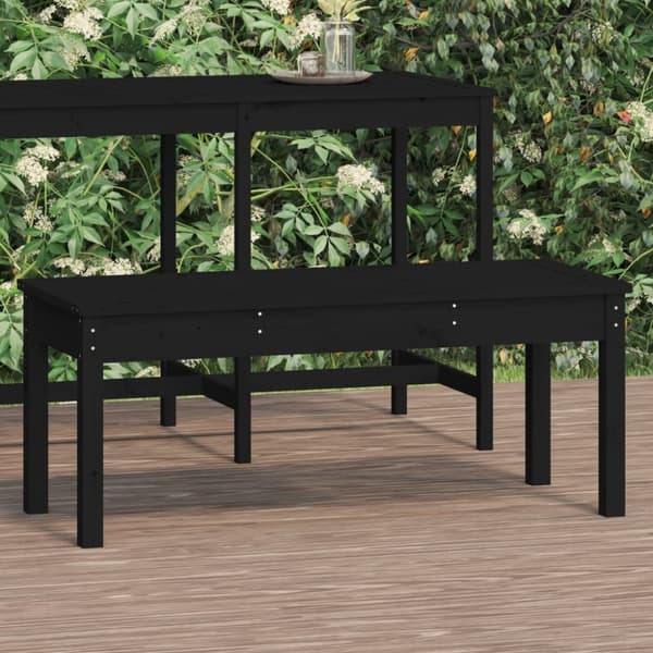 vidaXL Puutarhapenkki musta 109x44x45 cm täysi mänty -  Puutarhapenkit