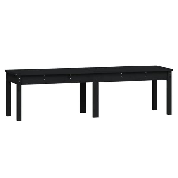 vidaXL Trädgårdsbänk 2-sits svart 159,5x44x45 cm massiv furu -  Trädgårdsbänkar