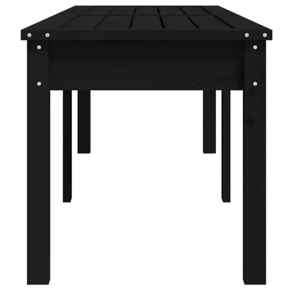 vidaXL Trädgårdsbänk 2-sits svart 159,5x44x45 cm massiv furu -  Trädgårdsbänkar