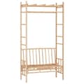 Miniatyrbild 3 av 7: vidaXL Trädgårdsbänk med pergola 116 cm bambu -  Trädgårdsbänkar