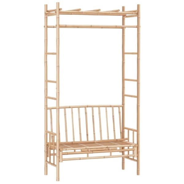 vidaXL Trädgårdsbänk med pergola 116 cm bambu -  Trädgårdsbänkar