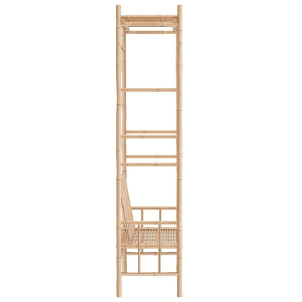vidaXL Trädgårdsbänk med pergola 116 cm bambu -  Trädgårdsbänkar